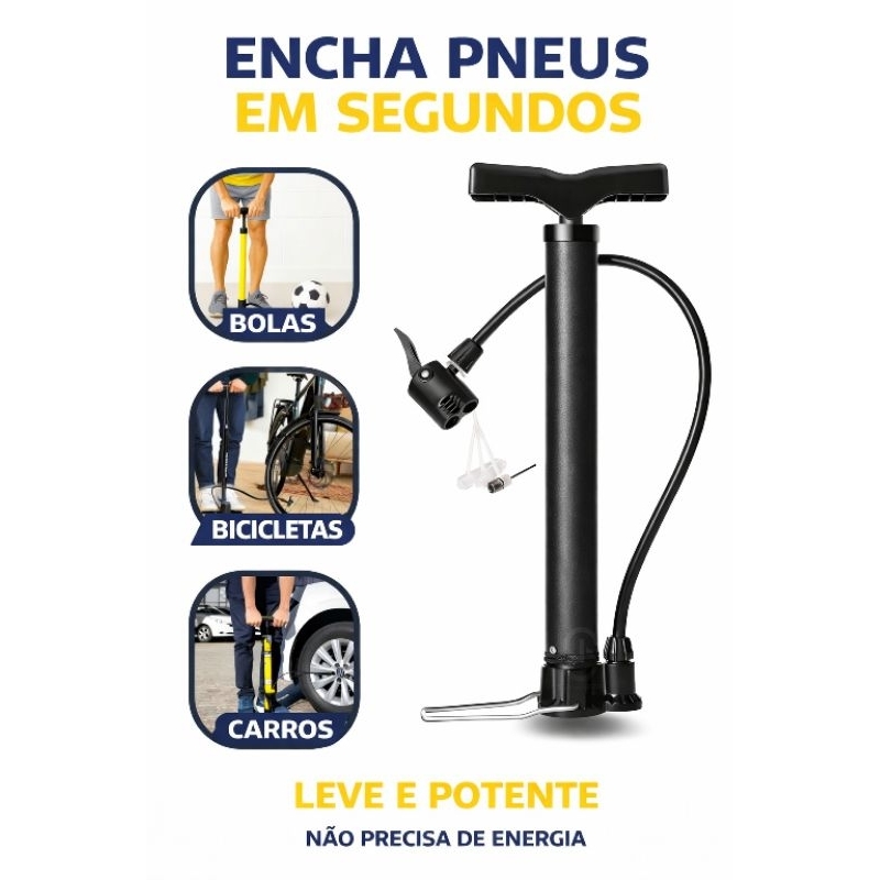 Bomba De Ar Encher Pneu Bicicleta Bola Moto Piscina Balão Forte Compacta e Leve Precisão