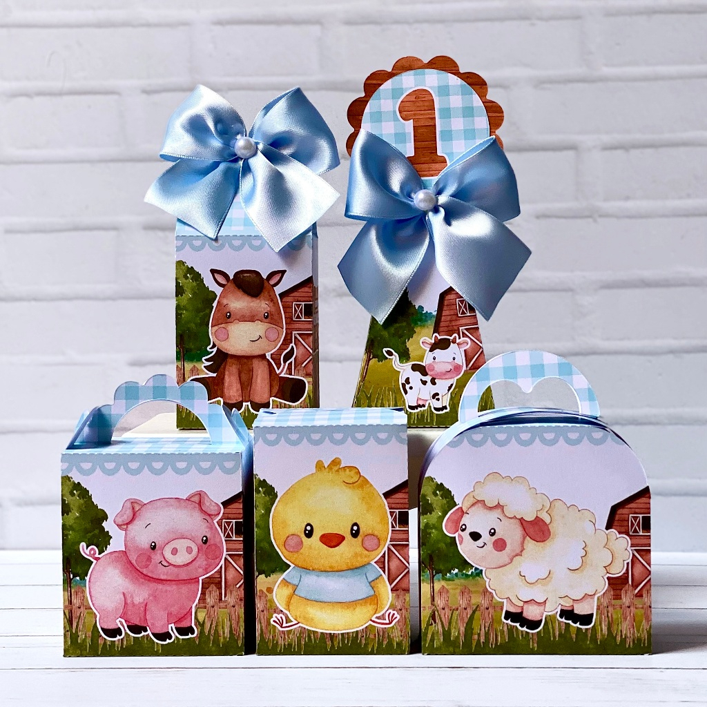 Kit Festa Caixinhas Personalizadas Lembrancinhas para decoração aniversario Fazendinha