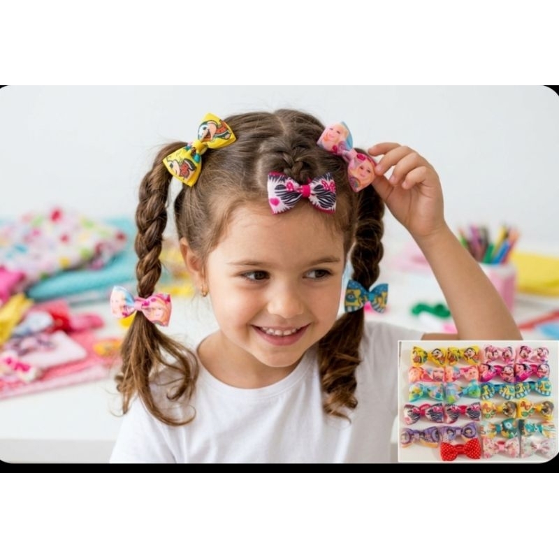 kit 10 laços de personagens sortidos na Xuxinha 🎀 em Oferta na Shopee