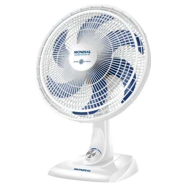 Ventilador de Mesa Turbo Mondial 30Cm Super Power 6 Pás Oscilante VSP-30-W Silencioso Branco