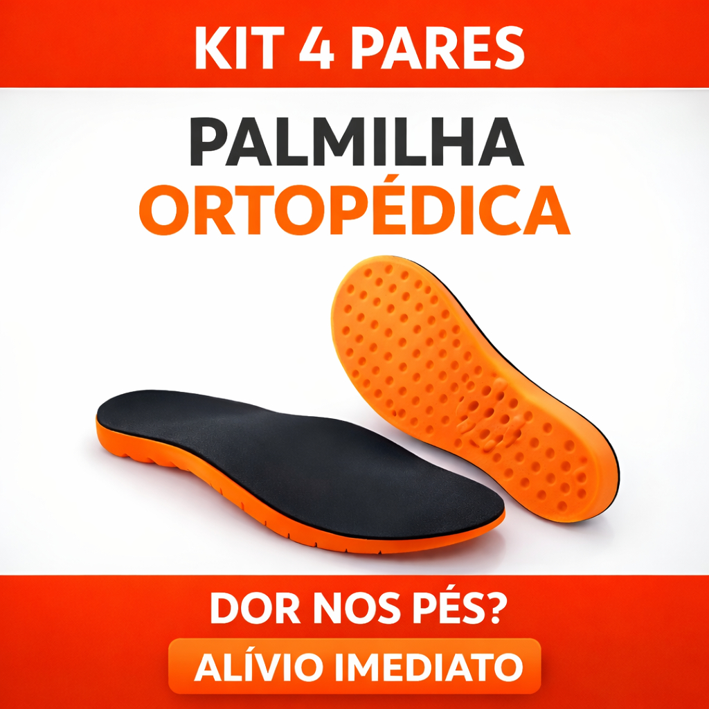 Kit 4 Palmilhas Ortopédicas Gel Silicone Macio Para Esporão Fascite Conforto