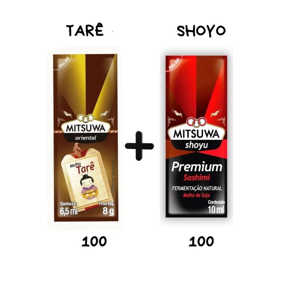 Combo Profissional 200 Sachês Mitsuwa (100 Shoyu + 100 Tare) | Ideal para Sushi e Delivery