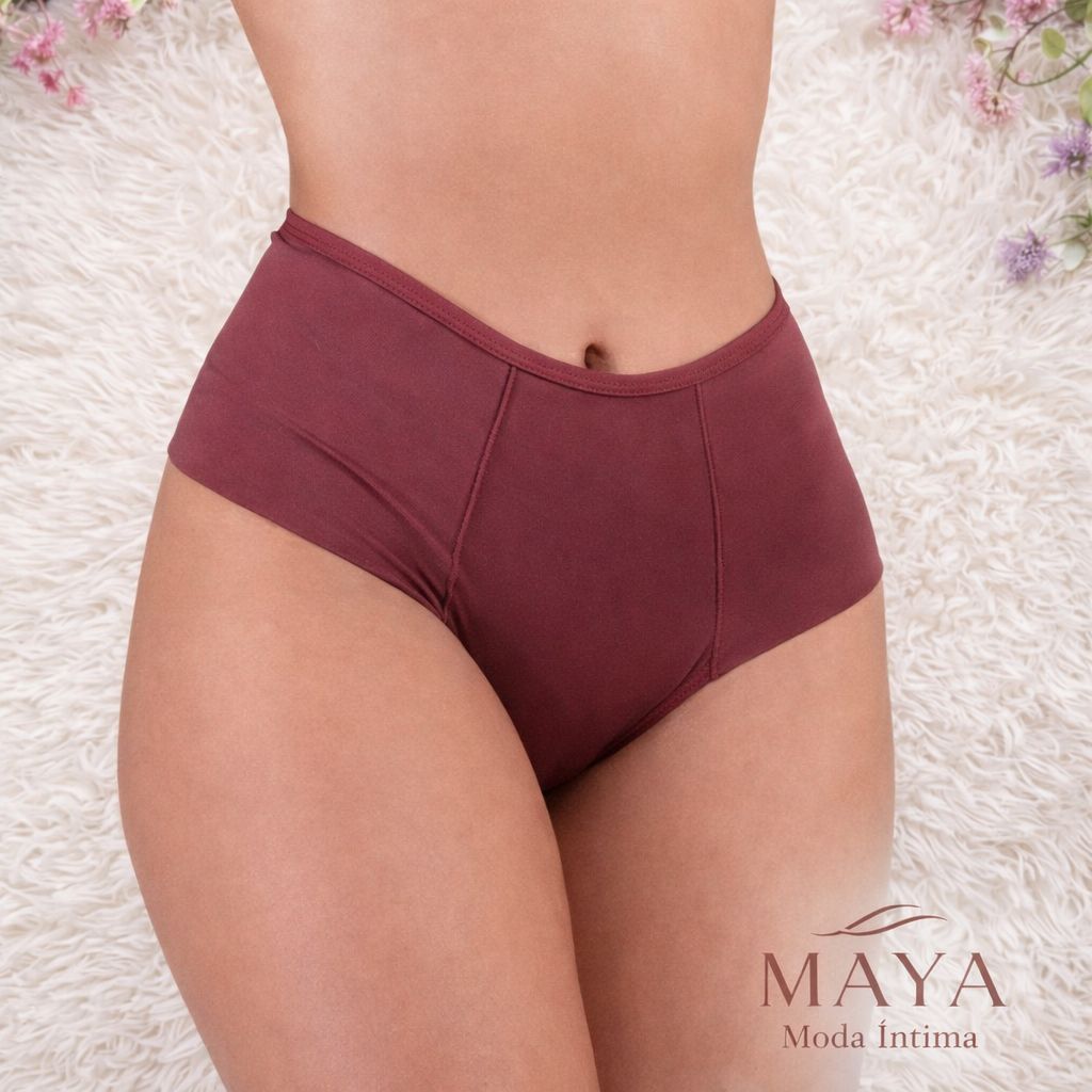 Kit 6 Calcinha Pala Dupla Segura Barriga Cós Alto Microfibra Conforto em Oferta na Shopee