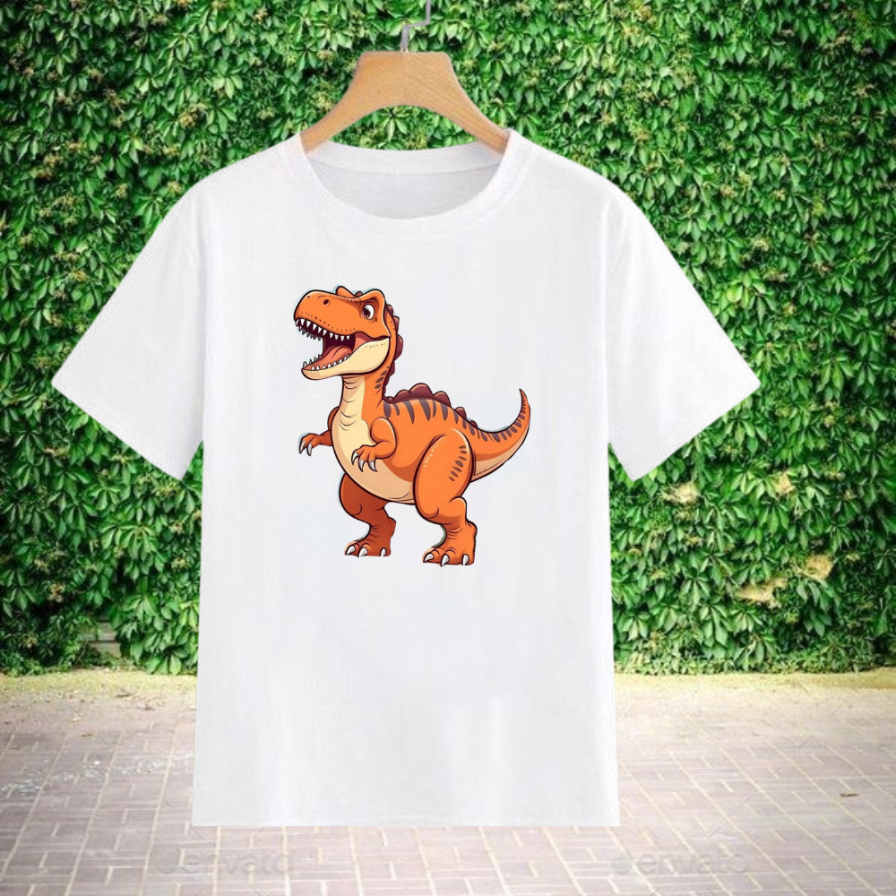 Camiseta Infantil Dinossauros Camisa Leve e Confortável 100% Algodão Camiseta Infantil Juvenil Unissex
