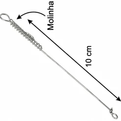 100 Castor Empate de Pesca 28x10cm Molinha Kit Aço Duro Pacu Piranha Traira Pesqueiro Arame Fino Rio