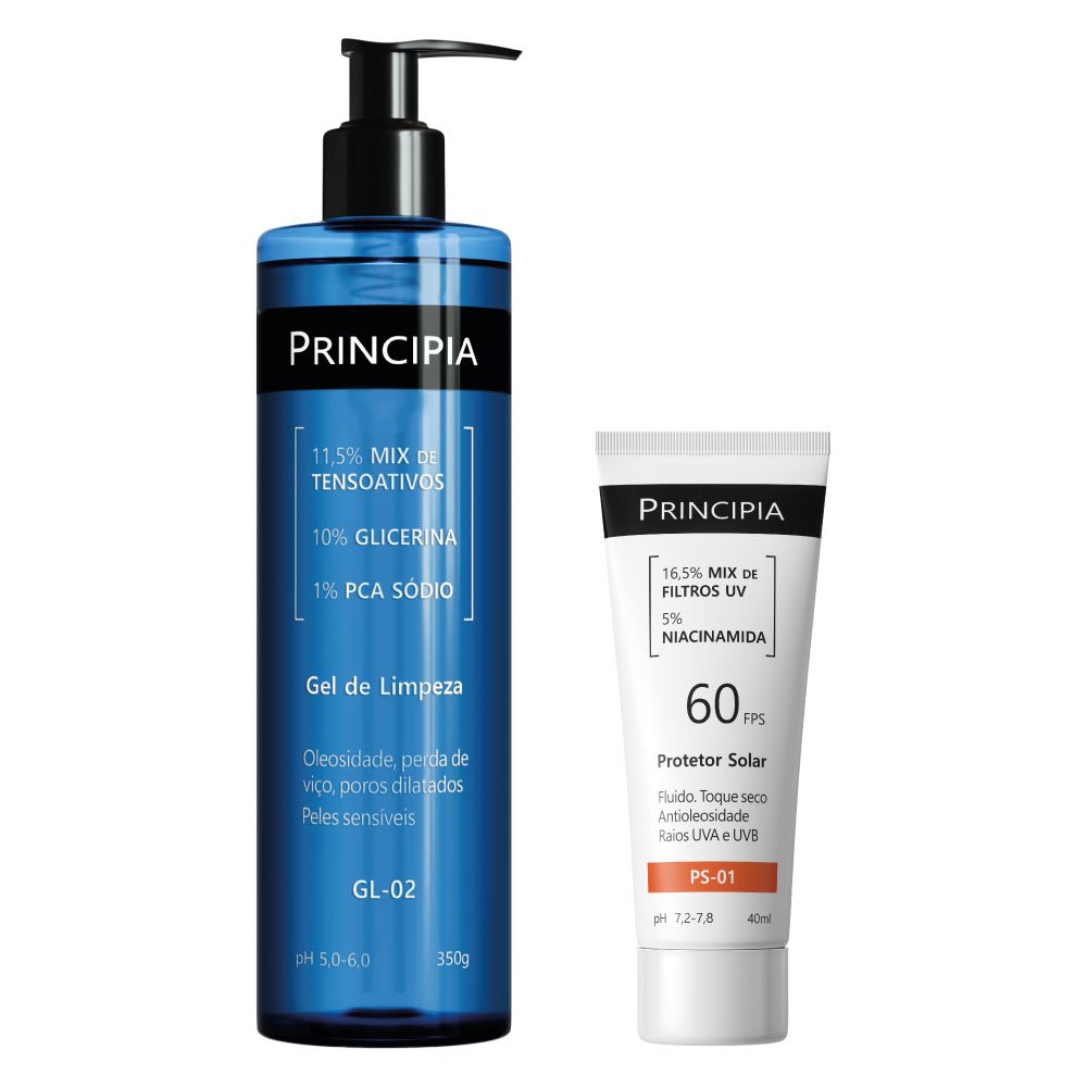 Imagem Principia Kit - Gel de limpeza GL-02 350G e  Protetor solar facial PS-01 FPS 60