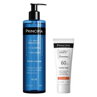 Principia Kit Todo Dia c/ Gel de Limpeza GL-02 + Protetor Solar Facial PS-01 FPS 60