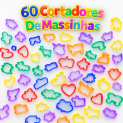 60 Cortador Molde Forminha p/ Massinha de Modelar Kit Festa Lembrancinha