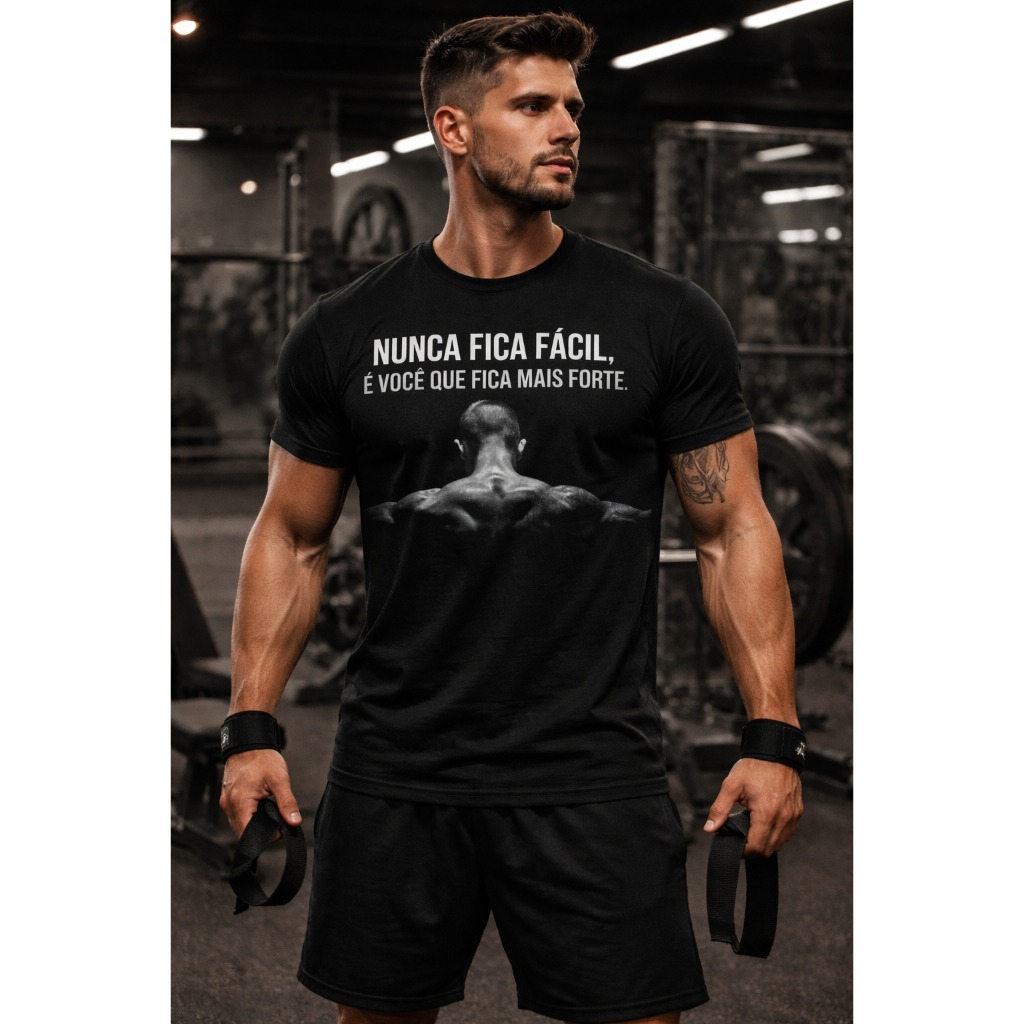 Camiseta Academia Masculina Algodão Confortável Treino Fitness
