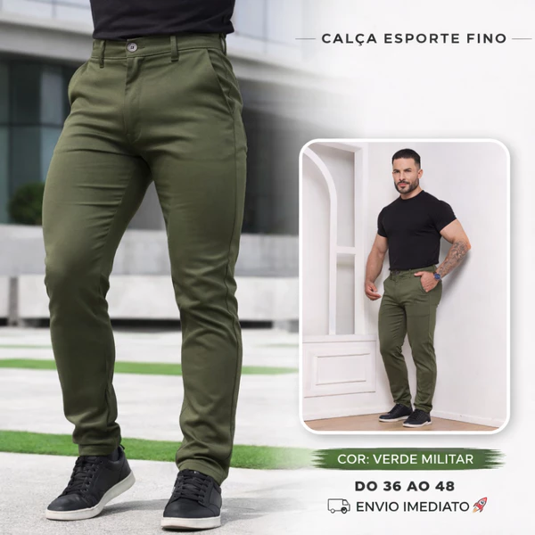 Calça Sarja Masculina Alfaiataria Esporte Fino Super Confortavél Elastano ORIGINAL
