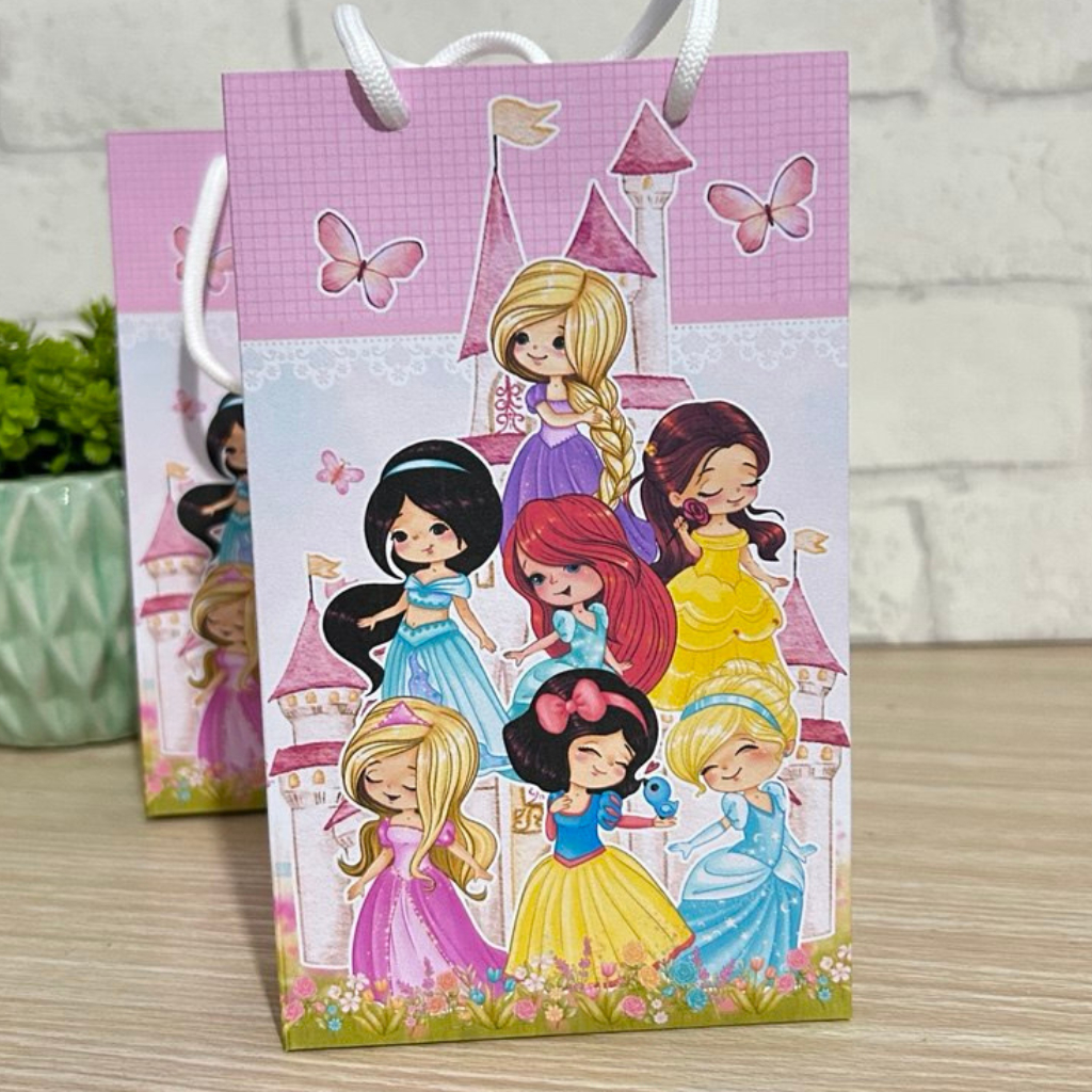 Sacolinha P Princesas Baby Personalizada no tema-Pegue e Monte-Envio Rápido-Lembrancinha de festa