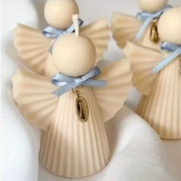 kit velas de anjinho laço ideal para lembrancinhas de batizado/ eventos