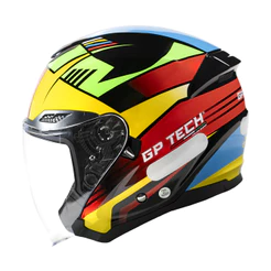 Capacete Aberto Gp Tech OF669 Flag Com Viseira Interna Fumê