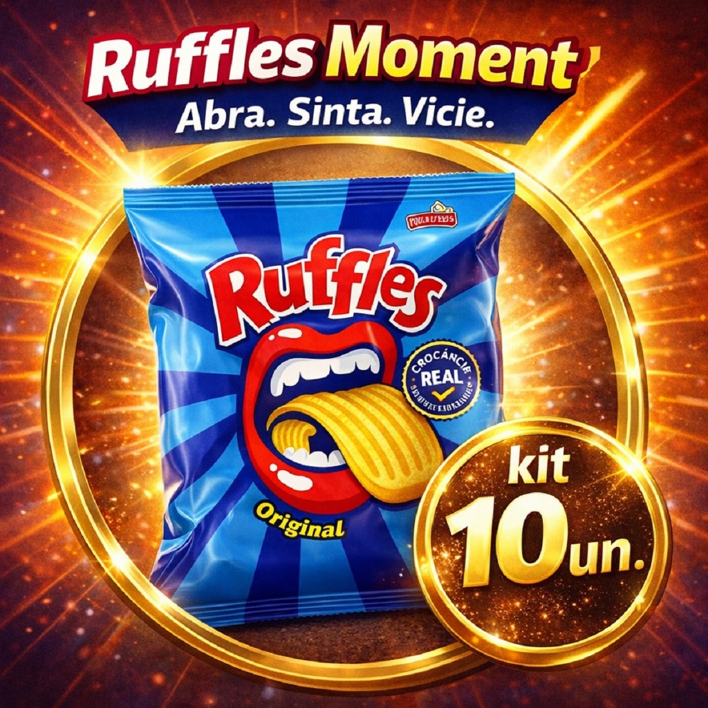 Kit 10 Ruffles Original 17g Batata Chips Crocante Snack