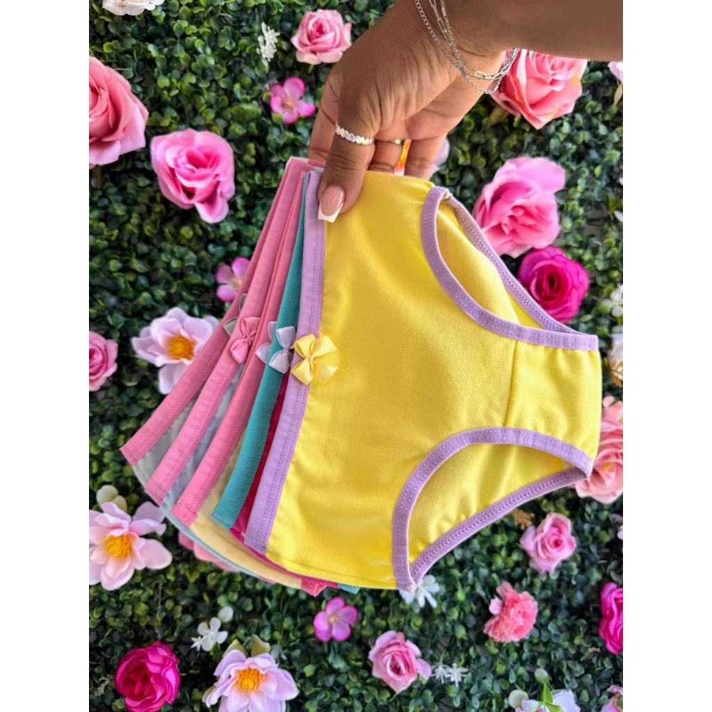 Kit com 10  peças de calcinhas femininas infantil de cotton de alta qualidade em Oferta na Shopee