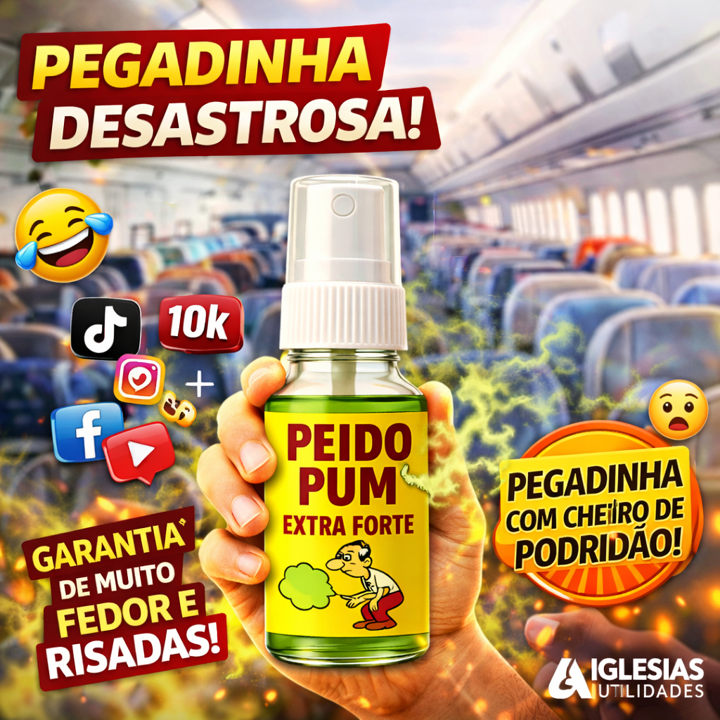 Peido Spray de Pum Pegadinha Peido Alemão Super Forte - Zoação Garantida - Pegadinha - Trolagem TikTok