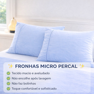 Kit 2 Fronhas 400 Fios Micropercal com Ponto Palito – Toque Macio Aveludado Premium Para Travesseiro em Oferta na Shopee