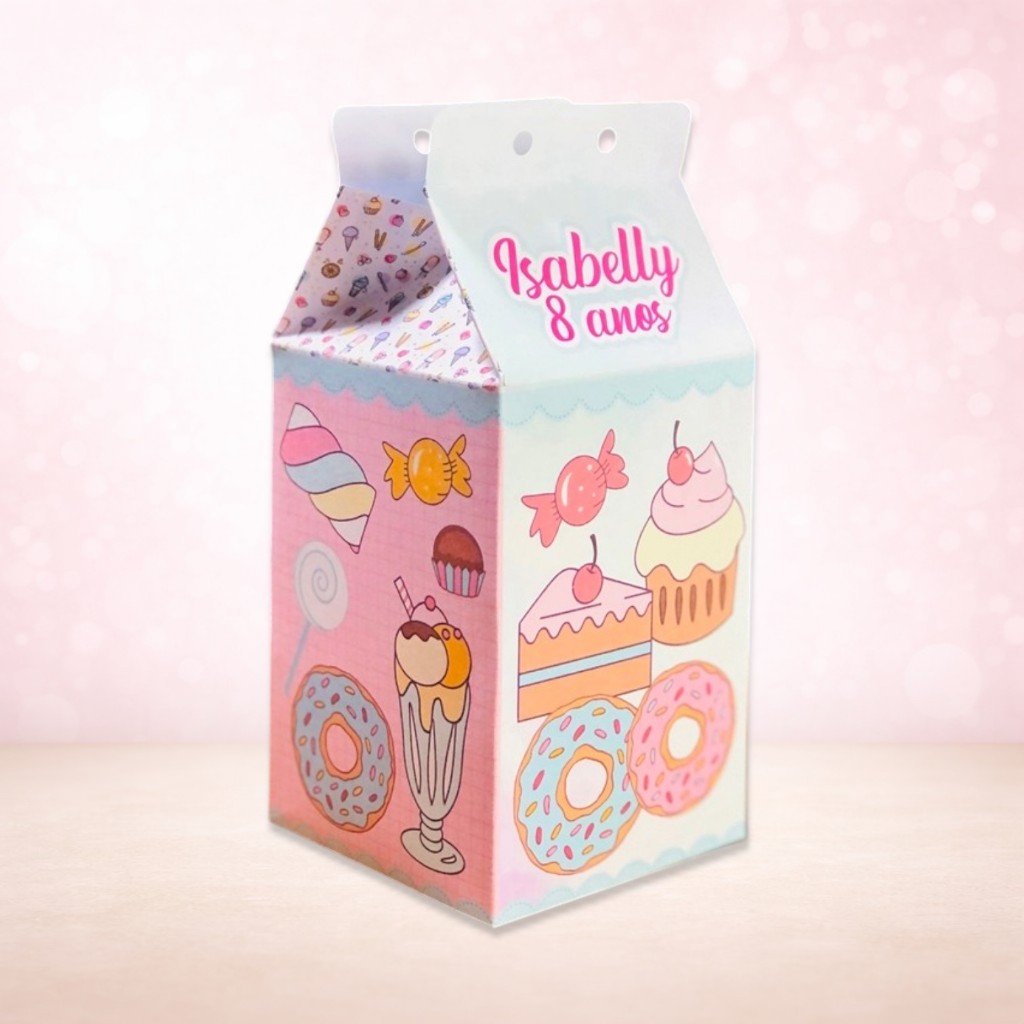 Caixas Milk Personalizadas Confeitaria Doces Guloseimas Lembrancinha Aniversário Festa Infantil Fácil Montagem