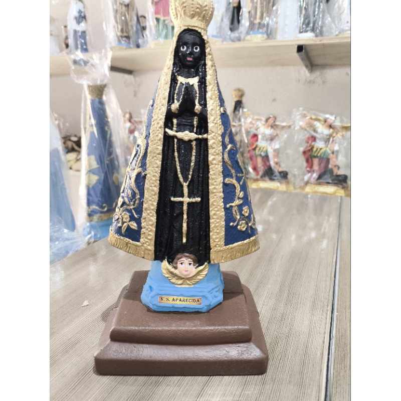 Nossa Senhora Aparecida 25cm. Imagem religiosa de borracha inquebrável