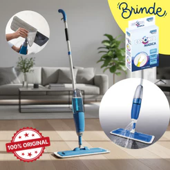MOP Spray Esfregão Limpeza Chão Pisos Vidros Vassoura Mágica Refil Microfibra ORIGINAL + BRINDE