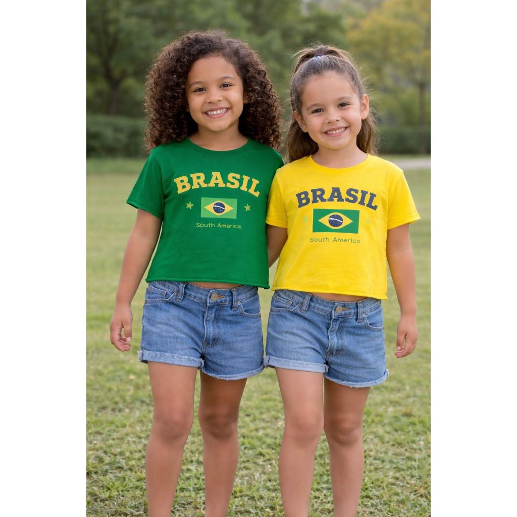 KIT 2 CROPPED OVERZISE INFANTIL 2 A 15 ANOS