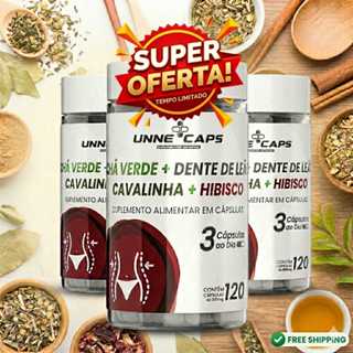 Chá Verde + Cavalinha + Hibisco 120 Cápsulas | Suplemento Natural | Uso Diário em Oferta na Shopee
