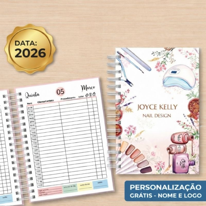 AGENDA 2026 PERSONALIZADA Edição Premium Luxo | Exclusiva Perfeita para Nail, Lash e Salão