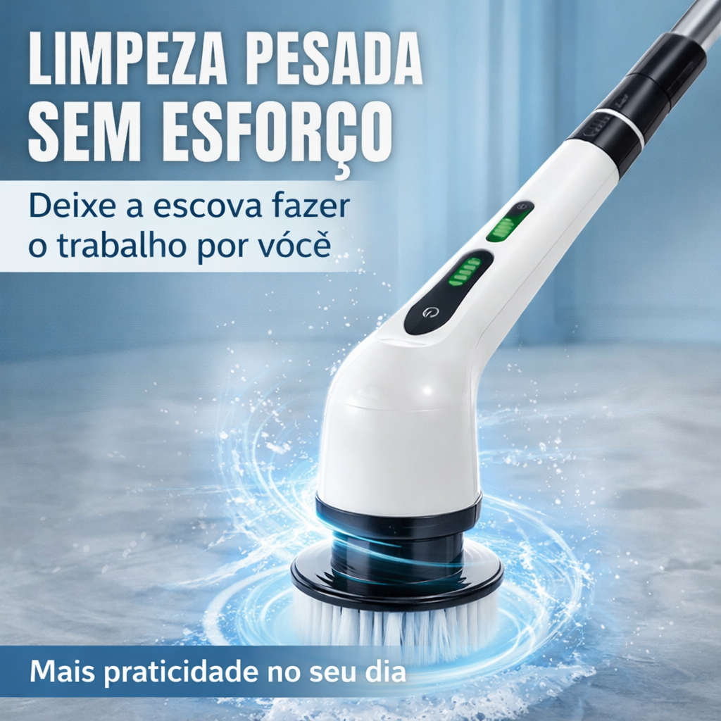 Escova Elétrica de Limpeza Giratória 360 9 em 1 Multiuso Banheiro Cozinha Recarregável
