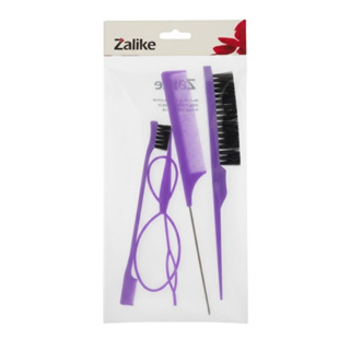 Kit Penteado Zalike Agulha Mágica Pente Separador Mechas Doi em Um Escova de Cerdas Cabelo 5 Peças em Oferta na Shopee