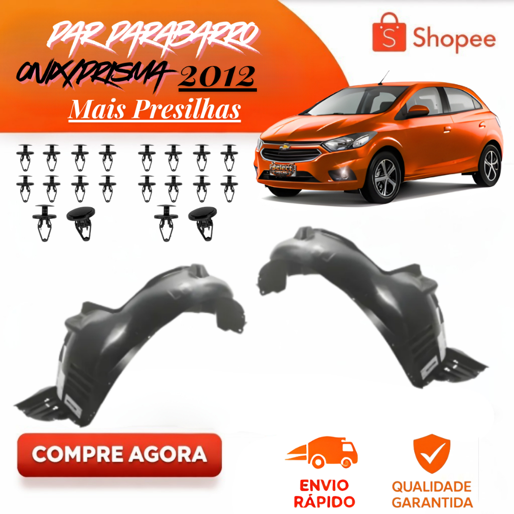Par Parabarro Dianteiro Onix Prisma 2013 2014 2015 2016 2017 2018 2019 + Presilhas