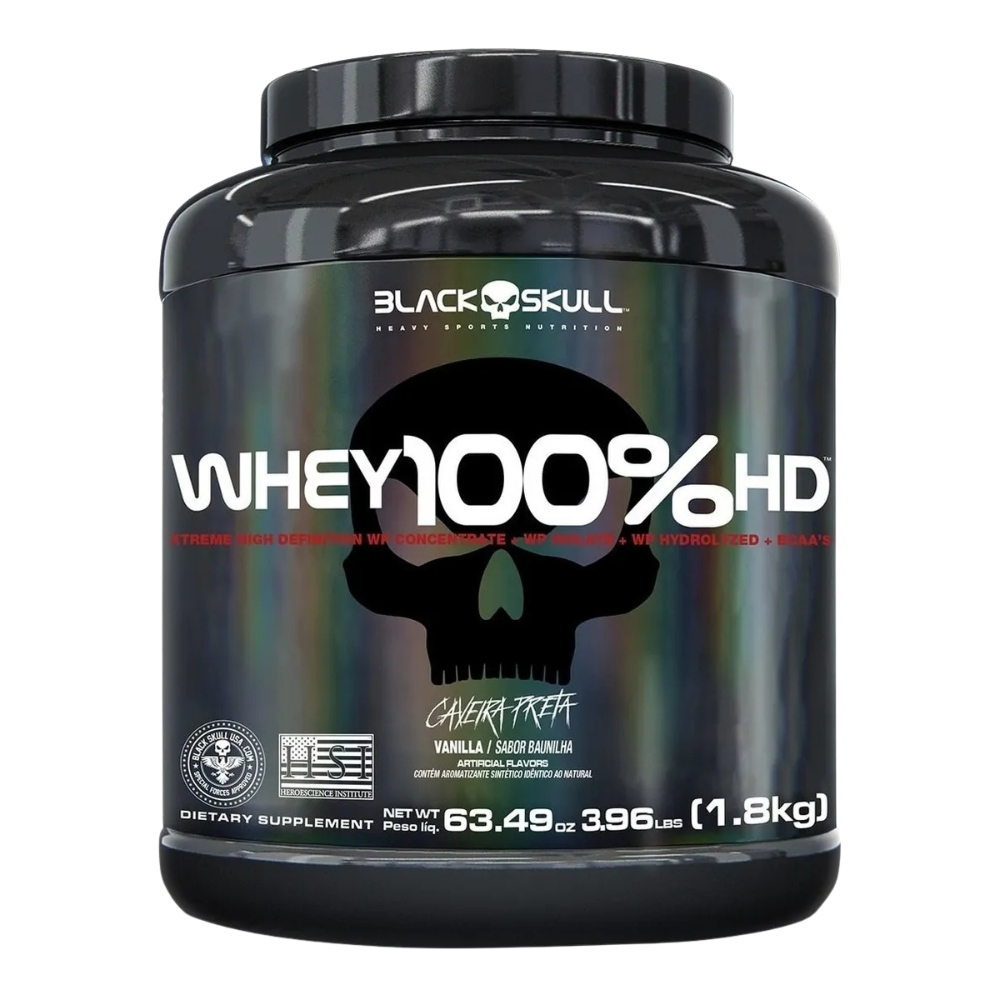 Whey Protein 100% HD 1,8KG Pote Black Skull