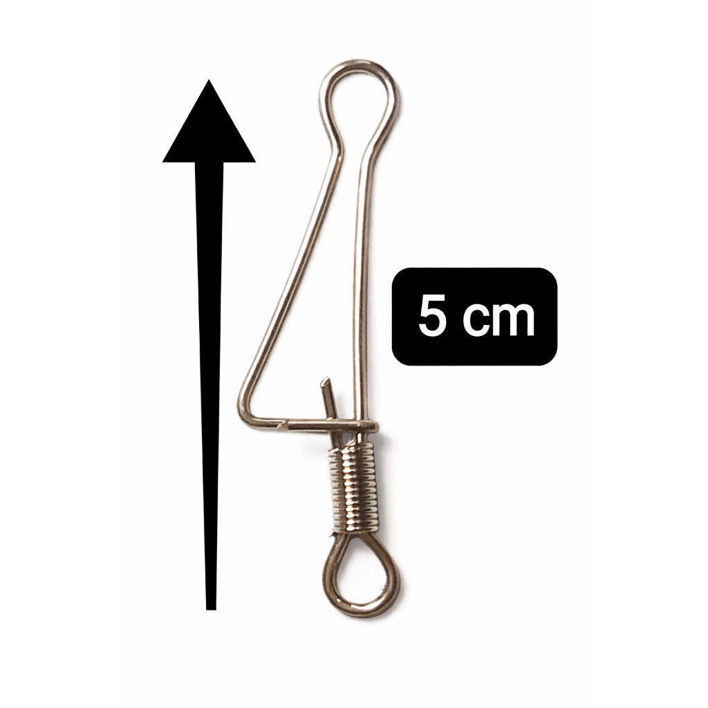 Grampo de Pesca 5 cm Engate Rapido 10 un Snap Pescaria Rio Praia Isca Artificial Pacu Tamba Aço Inox