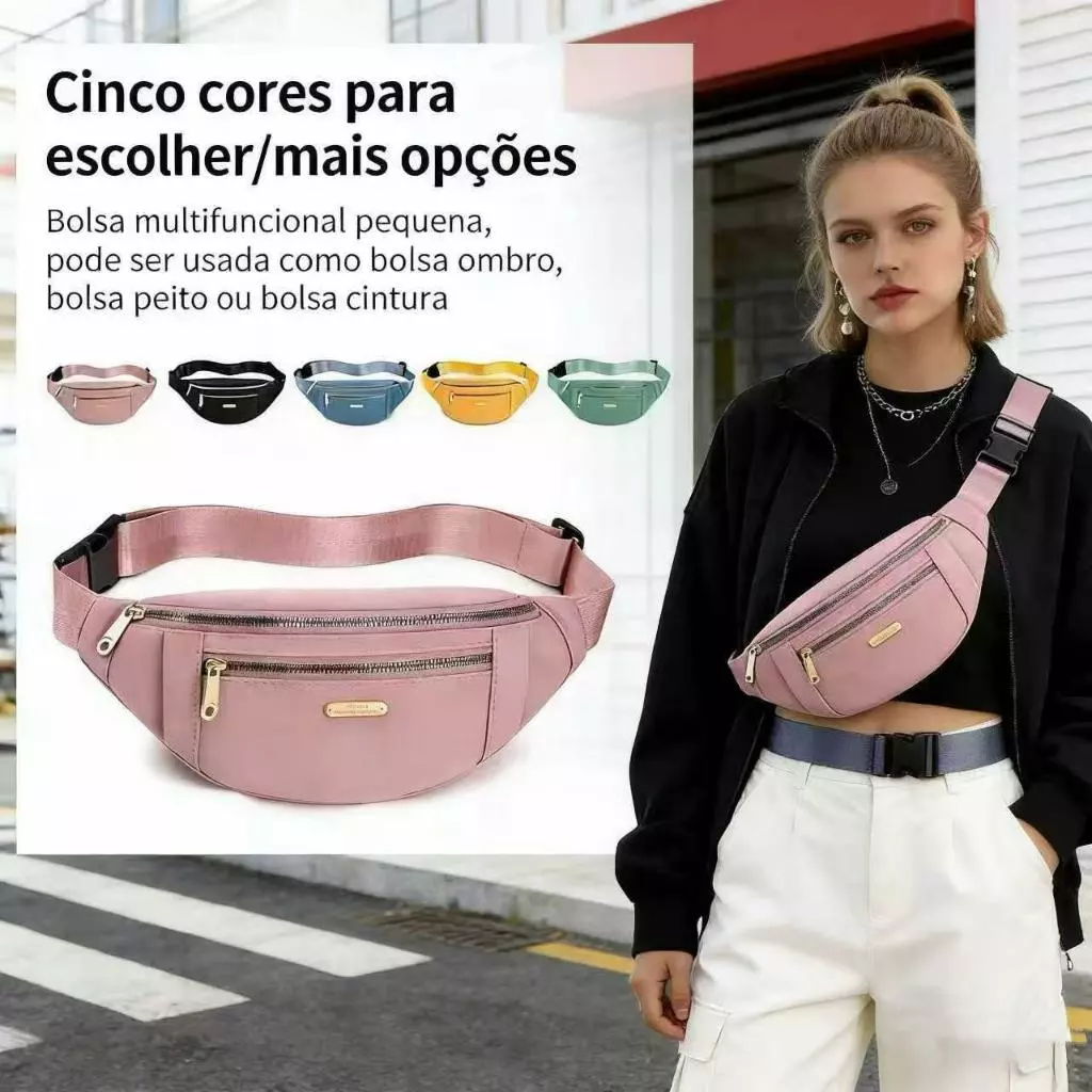 Bolsa de cintura esportiva à prova d'água para celular, feminina, moderna, versátil, pequena,masculina.Bolsa transversal