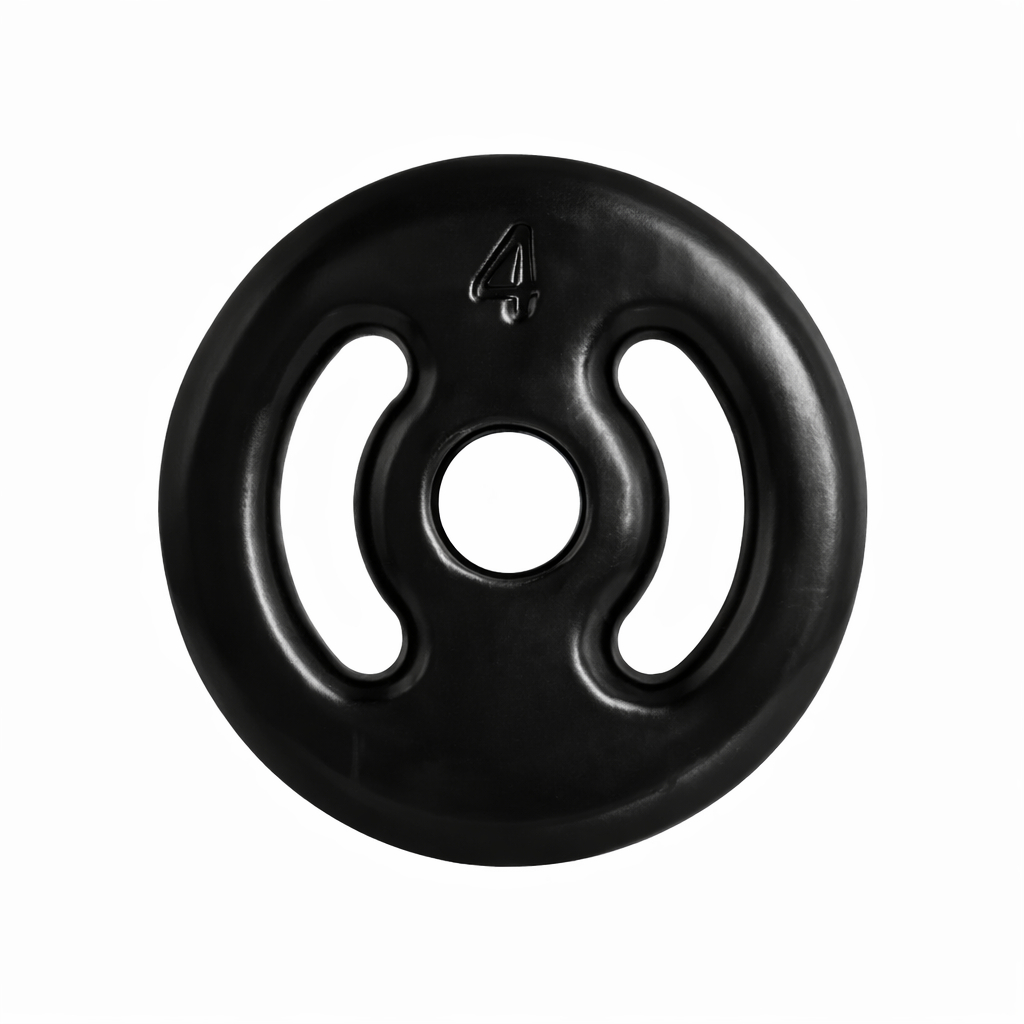 ANILHA 4KG FERRO EMBORRACHADO PESO ACADEMIA MUSCULAÇÃO BARRA FITNESS TREINO FUNCIONAL PILATES FISIOTERAPIA PRETO