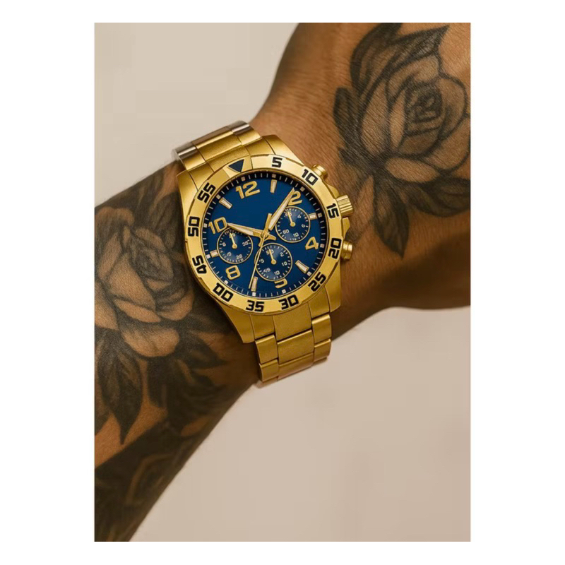 relogio masculino dourado prata preto azul luxo mega oferta barato