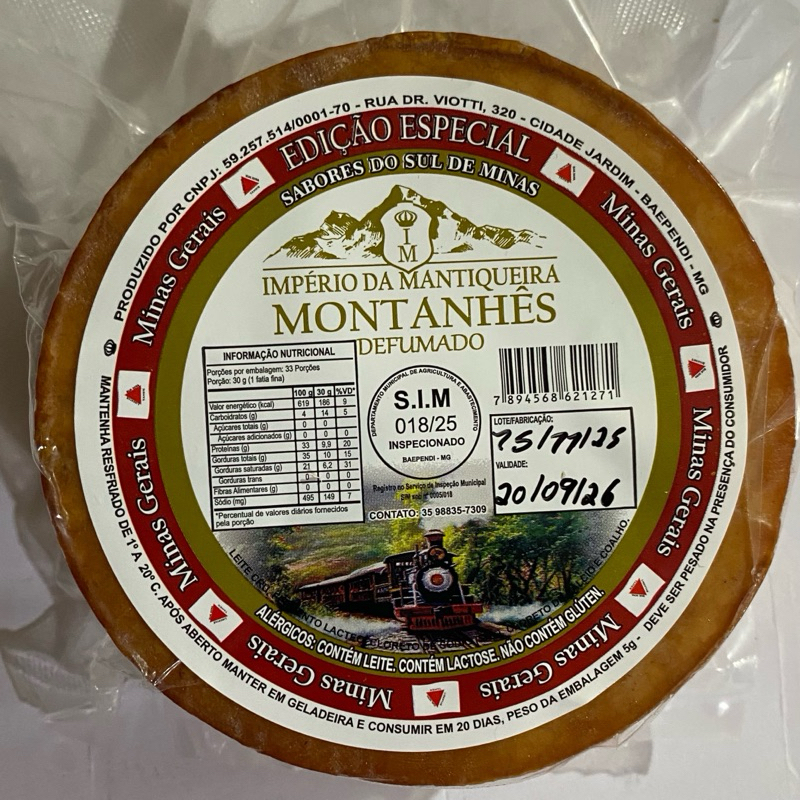 Queijo parmesão Defumado Montanhês 500g– Produto Artesanal Sabor Marcante/a vácuo