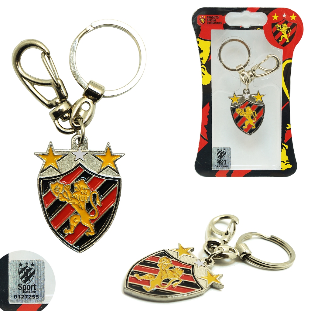 Chaveiro Sport Oficial Escudo Metal com Mosquetão Torcedor Produto Original Presente do Sport Recife