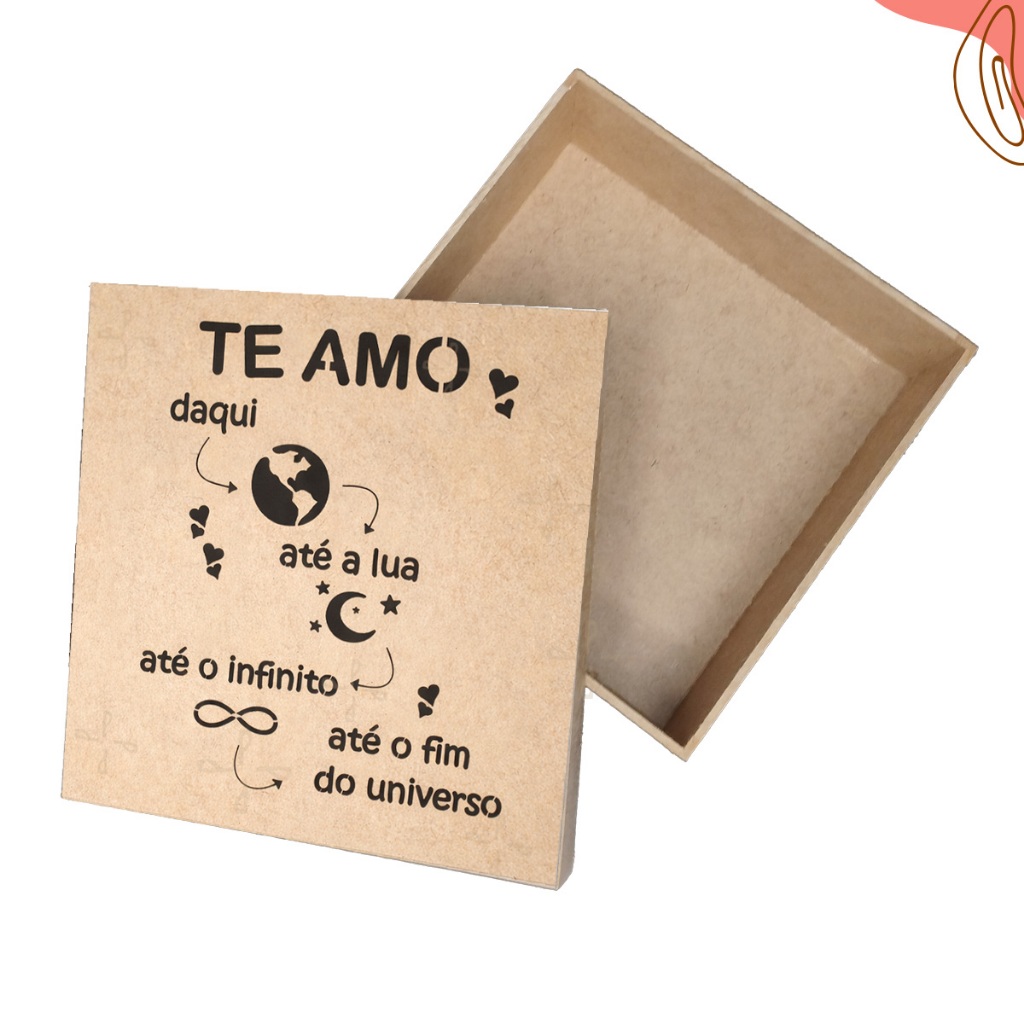 Caixa Presente Namorado Criativo Daqui até a Lua 15x15x5 - Pronta Entrega Envio Imediato em Oferta na Shopee