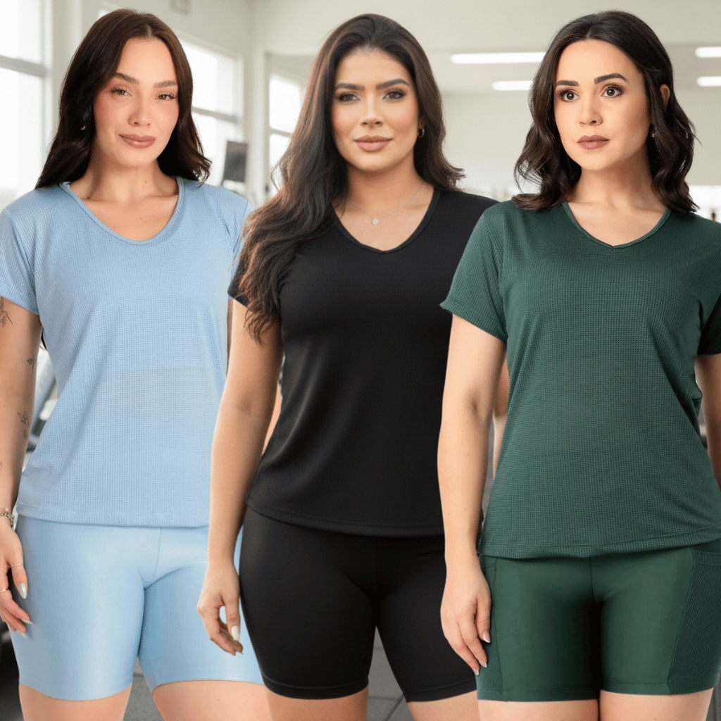 Camiseta Academia Dry Fit Feminina Treino Fitness Blusa Manga Curta Corrida Caminhada