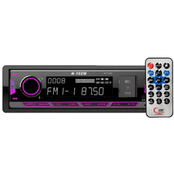 Aparelho de Som Rádio MP3 H-Tech Com WR DSP HPF LPF Regulagens Tipo Pioneer 4 Saídas de 60w Bluetooth USB 7 Cor HT-1525