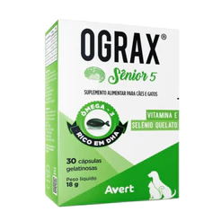 Ograx Sênior 5 Avert Ômega 3 para Cães 30 Capsulas