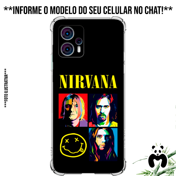 Capa Capinha Case Personalizada Celular Banda Música Nirvana Rock Kurt Kobain Smells Like Teen Spirit