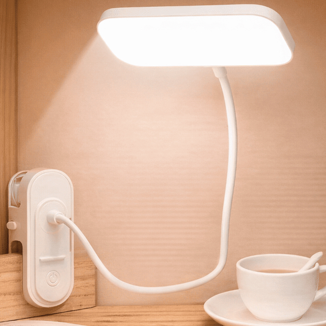 Luminária LED Garra Mesa 3 Níveis de Luminosidade Recarregável Articulável para Estudos Trabalho