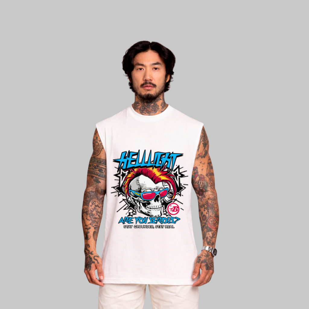 camiseta regata oversized caveira surf estampra premium blusa regata machão streetwear academia