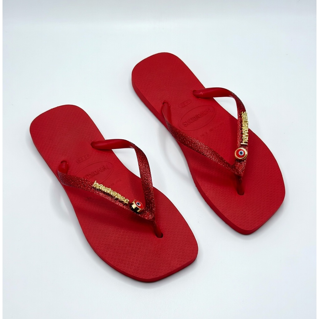 Chinelo Rasteirinha Feminino Bico Quadrado Olho Grego Pingente Glitter - Envio Imediato em Oferta na Shopee