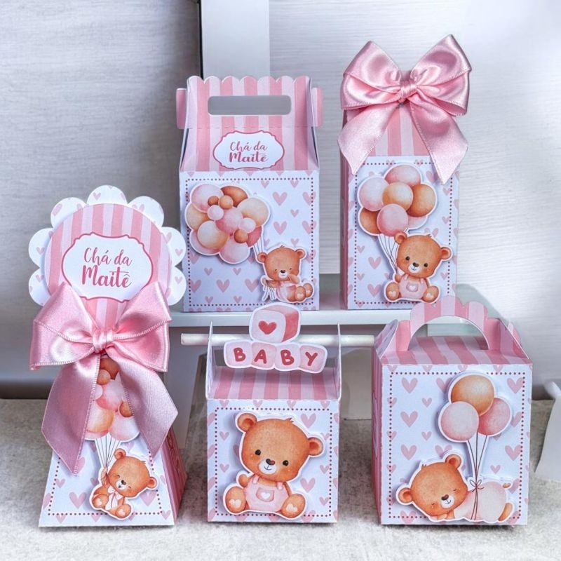 caixinhas personalizadas chá de bebê/chá revelação ursinhos