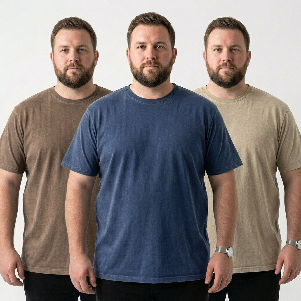 Kit 3x Camiseta Plus Size | Lisa | Estonada | 100% Algodão | Stonewear