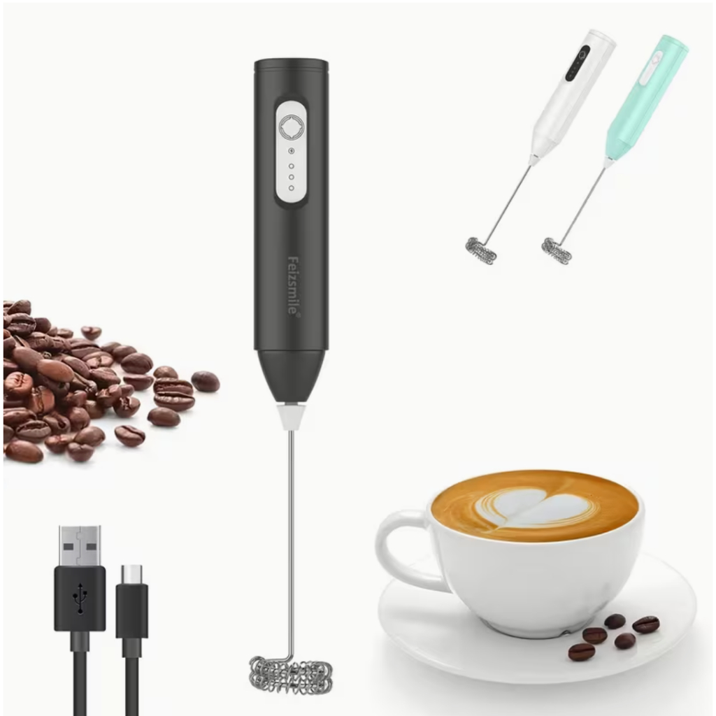 Batedor Misturador Mixer 2 em 1 Elétrico para Bebidas Leite Café Clara de Ovo