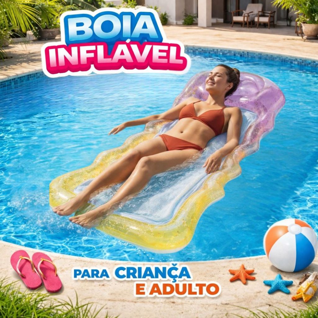 Boia Colchão Grande Adulto Para Piscina Verão 170x80cm