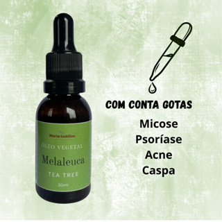 Óleo de Melaleuca 30ml 100% Puro Feridas Coceiras Acne Fungos Vegetal em Oferta na Shopee